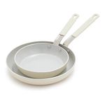 Ceramic Nonstick Aluminum 2pc Frypan Set Cream Product Image