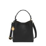 Jessie Leather Small Bucket Crossbody Bag Black Product Image
