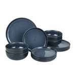 12pc Black Pearl Glazed Black Dinnerware Set Product Image