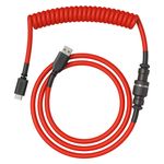 Glorious - Coiled USB-C Artisan Braided Keyboard Cable for Mechanical Gaming Keyboards - Crimson Red Product Image