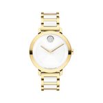 Ladies BOLD Evolution 2.0 Gold SS & White Ceramic Watch White Dial Product Image