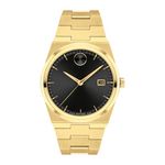 Unisex BOLD Quest Gold-Tone Stainless Steel Watch Black Dial Product Image