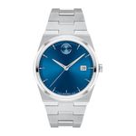 Unisex BOLD Quest Silver-Tone Stainless Steel Watch Blue Dial Product Image