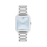 Ladies BOLD Evolution 2.0 Silver-Tone SS Square Watch Light Blue Dial Product Image