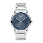 Unisex BOLD Evolution 2.0 Silver-Tone Stainless Steel Watch Dark Blue Dial Product Image