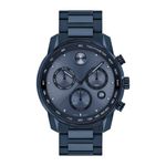 Mens BOLD Verso Chronograph Dark Blue IP Stainless Steel Watch Dark Blue Dial Product Image