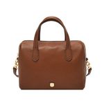 Lainey Leather Satchel Brown Product Image
