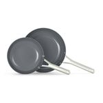 Ceramic Nonstick 2pc Frying Pan Set Silver Ash Product Image