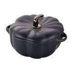 0.75qt Petite Cast Iron Pumpkin Cocotte Matte Black Product Image