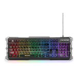 ENHANCE - Infiltrate Full-size Wired Membrane Hybrid Mechanical Gaming with Soundwave LED Keyboard - Black Product Image