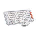Logitech - POP ICON COMBO Compact TKL Bluetooth Keyboard and Mouse Bundle with Programmable Quiet Keys and Buttons - Off-white & Orange Product Image