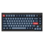 Keychron - V1 Max 75% Custom Wireless RGB Mechanical Keyboard with Programmable QMK/VIA Hot-Swappable Red Switch - Black Product Image