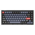 Keychron - V1 75% Custom Wired RGB Mechanical Keyboard with Programmable QMK/VIA Hot-Swappable Brown Switch - Translucent Black Product Image