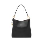 Jessie Leather Bucket Shoulder Bag Black Product Image