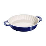 9" Round Stoneware Pie Dish Dark Blue Product Image