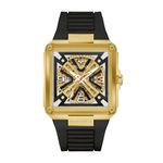 Mens Series X Marc Anthony Automatic Black HNBR Rubber Strap Watch Gold Dial Product Image
