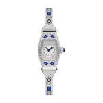 Ladies Miss America Blue Sapphire & Silver-Tone SS Expansion Watch Silver Dial Product Image