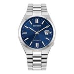 Unisex Tsuyosa Automatic Eco-Drive Silver-Tone SS Watch Blue Dial Product Image