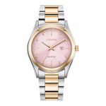Ladies Sport Luxury Eco-Drive Two-Tone Stainless Steel Watch Pink Dial Product Image