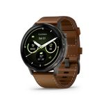 Venu 4 Advanced Health and Fitness Smartwatch 45mm Slate w/ Brown Leather Band Product Image