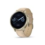 Venu 4 GPS Health & Fitness Smartwatch - 41mm Lunar Gold w/ Light Sand Leather Band Product Image