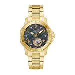 Ladies Marine Star Automatic Gold-Tone Stainless Steel Watch Black MOP Dial Product Image