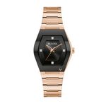 Ladies' Modern Gemini Rose Gold-Tone Bracelet Watch, Black Dial Product Image