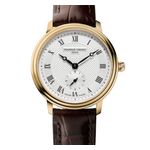Ladies Classics Slimline Small Seconds Brown Leather Strap Watch Silver Dial Product Image