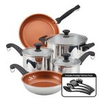 Classic Traditions 12pc Ceramic Stainless Steel Cookware Set Product Image