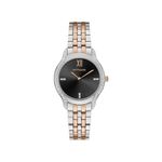 Ladies Black Tie Diamond & Rose Gold-Tone Stainless Steel Watch Black Dial Product Image