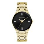 Ladies Montserrat Gold-Tone Stainless Steel Watch Black Dial Product Image