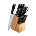 15pc Knife Block Set Black Product Image