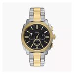 Mens Machine Chronograph Tow-Tone Stainless Steel Watch, Black Dial Product Image