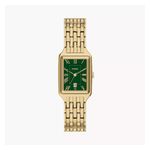 Ladies Raquel Gold-Tone Stainless Steel Rectangular Watch, Green Dial Product Image