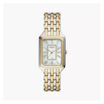 Ladies Raquel Two-Tone Stainless Steel Rectangular Watch, Mother-of-Pearl Dial Product Image