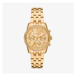 Ladies Mini Bryant Pave Gold-Tone Chronograph Stainless Steel Watch Gold Dial Product Image