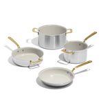 CeramiClad 2.0 7pc Non Stick Cookware Set Sand w/ Antique Brass Handles Product Image