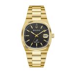Mens Super Seville HPQ Precisionist Gold-Tone Stainless Steel Watch Black Dial Product Image