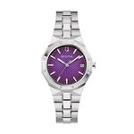 Ladies Classic Prestige Silver-Tone Stainless Steel Watch Purple Dial Product Image