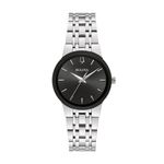 Ladies Corporate Exclusive Futuro Silver-Tone Stainless Steel Watch Black Dial Product Image