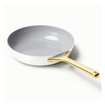 12" Iconics Nonstick Ceramic Fry Pan, White/Gold Product Image