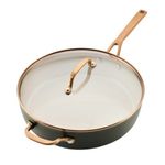 5qt Design Series Hard-Anodized Ceramic Induction Saute Pan w/ Lid, Evergreen Product Image
