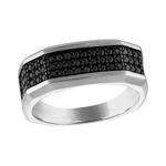 Marc Anthony Icon Sterling Silver & Black Diamond Ring - Size 10 Product Image