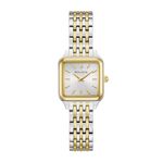 Ladies Sutton Square Two-Tone Stainless Steel Watch Silver White Dial Product Image