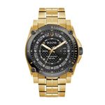 Mens Icon Precisionist Gold-Tone Stainless Steel Watch Diamond & Black Dial Product Image