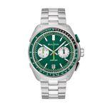Mens Racer Chronograph Silver-Tone Stainless Steel Watch Green Dial Product Image