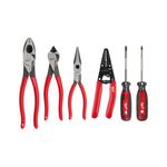 6pc Dipped Grip Cutting Pliers Wire Stripper & Screwdrivers Set (USA) Product Image