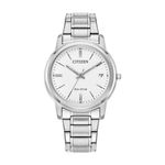 Ladies Corporate Exclusive Eco-Drive Silver-Tone Stainless Steel Watch White Dial Product Image