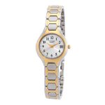 Ladies Quartz Two-Tone Stainless Steel Watch White Dial Product Image