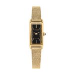 Ladies Fio Eco-Drive Gold-Tone Stainless Steel Rectangle Watch Black Dial Product Image